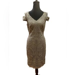 Tadashi Shoji Metallic Lace Cocktail Dress | Size 2